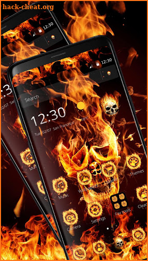 Evil Skull Fire Theme screenshot