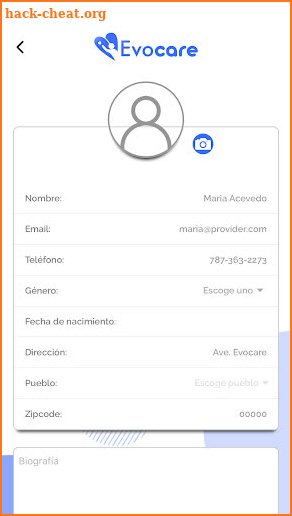 Evocare Provider screenshot