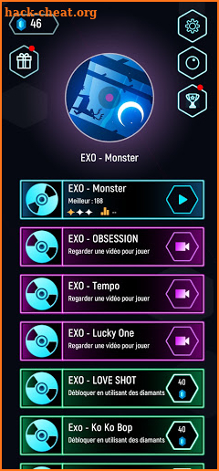 EXO Tiles Hop Ball - Neon EDM Rush screenshot