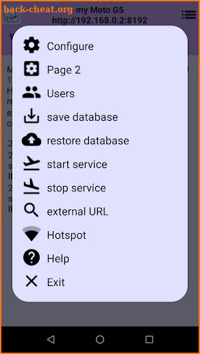 eXport-it server screenshot