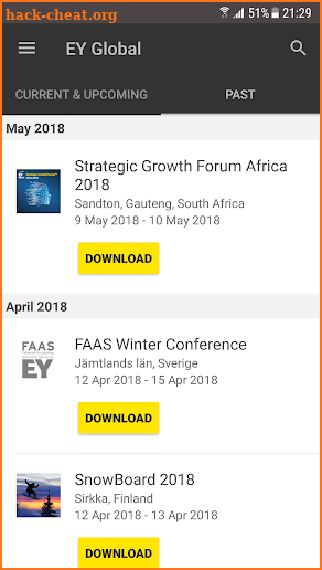 EY Conferences screenshot