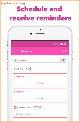 Eyelash Tech Appointment App screenshot