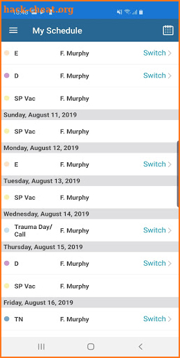 EZCall & Workforce periOp screenshot