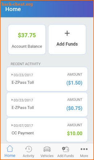 EZPass NJ screenshot