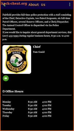 Fairfield Maine Police Department screenshot