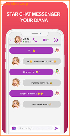 fake call and chat live diana screenshot