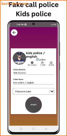 Fake call police : kids police screenshot