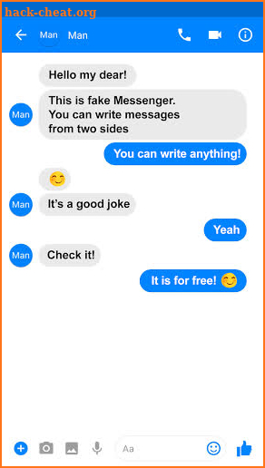 Fake messenger screenshot