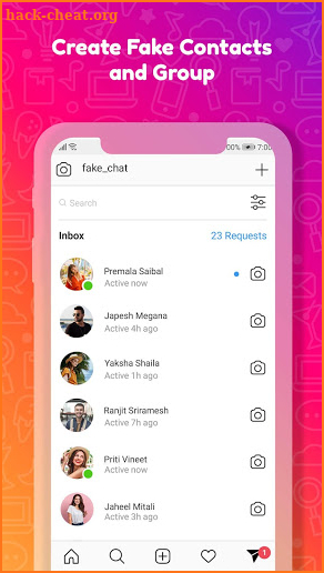 Fake post and chat for insta prank screenshot