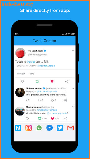 Fake tweet creator screenshot