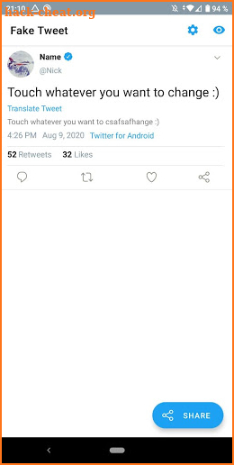 Fake Tweet Creator - 2021 screenshot