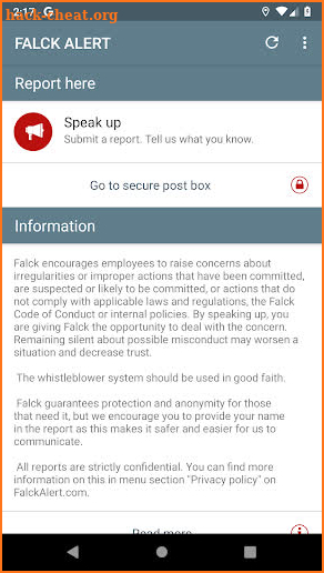 FALCK ALERT screenshot