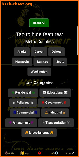 Fallout Shelters Data Map - Twin Cities, Minnesota screenshot