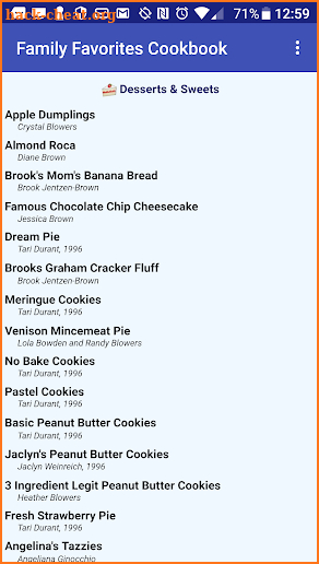 Family Favorites Cookbook screenshot