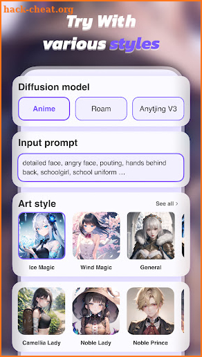 Fanart AI - AI Art Generator screenshot