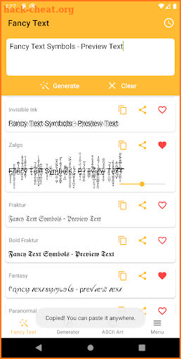Fancy Text Symbols - Cool fonts nickname generator screenshot