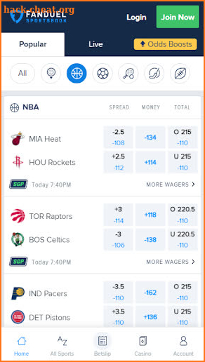 FanDuel Sportsbook and Casino screenshot