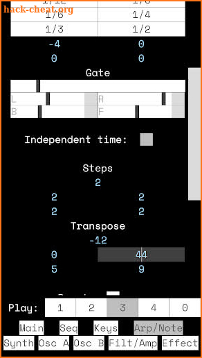 Fang Synth - Accelerometer control, arp, and seq screenshot