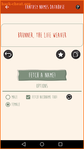 Fantasy Name Generator screenshot