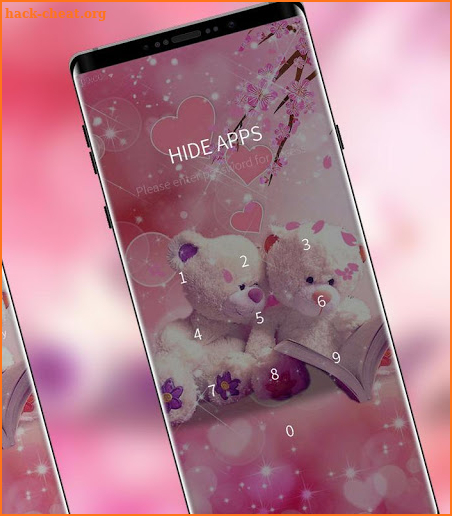 Fantasy shiny pink romantic bear theme screenshot