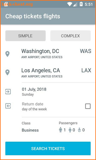 Farecompare flights screenshot