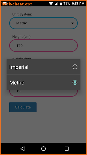 Fat-Free Mass Index Calculator screenshot