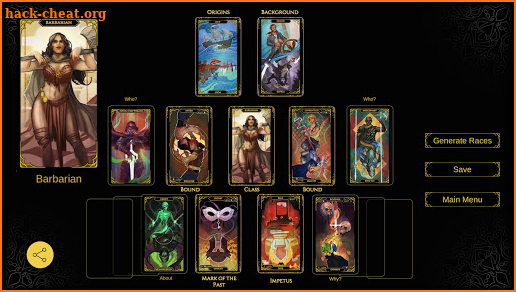 Fatum Character Creator Deck screenshot