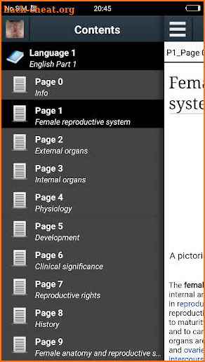 Female reproductive system screenshot