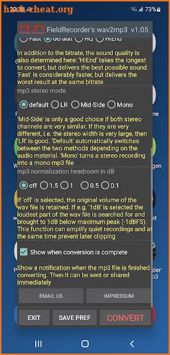 FieldRecorder's wav2mp3 screenshot