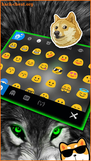 Fierce Wolf Green Keyboard Theme screenshot