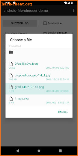 File Chooser Demo for Android screenshot