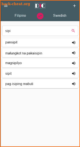 Filipino - Swedish Dictionary (Dic1) screenshot