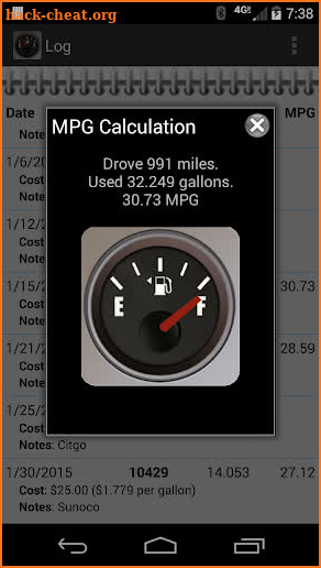 FillUp - Gas Mileage Log screenshot