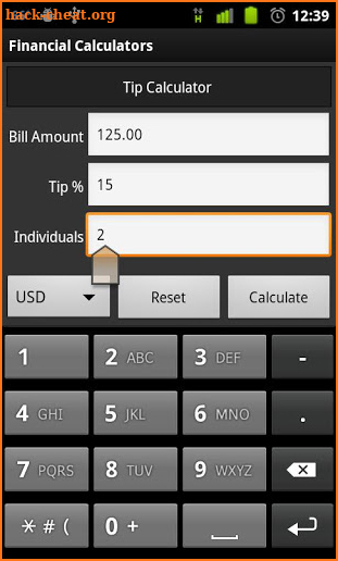 Financial Calculators screenshot