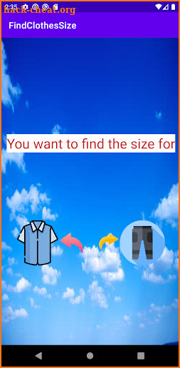 Find Clothes Size - App screenshot