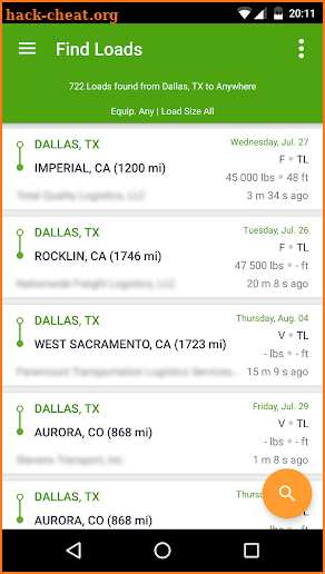 Find Truck Loads - Load Board screenshot