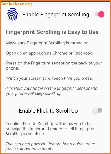 Fingerprint Scrolling for Samsung screenshot