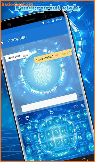 Fingerprint Style Tech Keyboard Theme screenshot