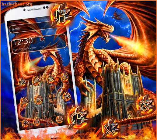 Fire Castle Dragon Theme screenshot