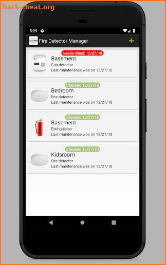 Fire Detector maintenance Manager screenshot