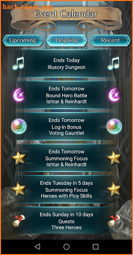 Fire Emblem Heroes Event Calendar screenshot