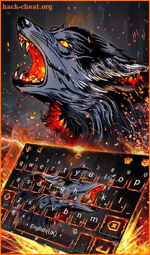 Fire Flaming Wolf Keyboard Theme screenshot