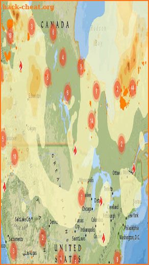 Fire Smoke Map Canada USA screenshot