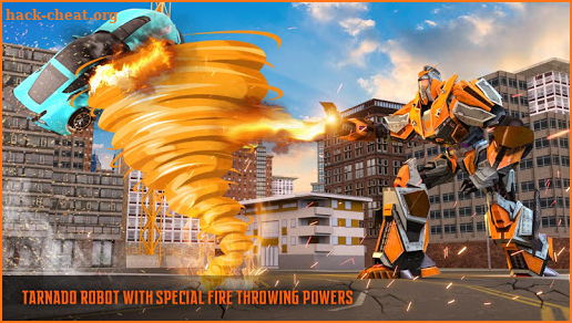 Fire Tornado Robot Transforming Game screenshot