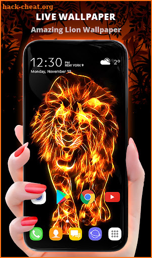 Fire Wallpaper and Keyboard - Fire Lion screenshot