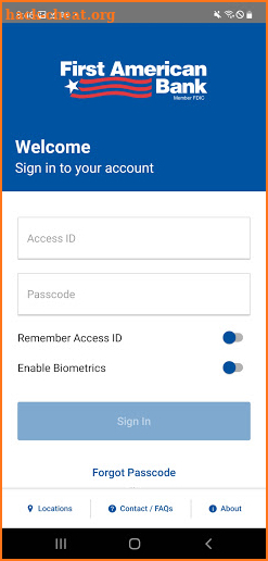 First American Bank and Trust screenshot