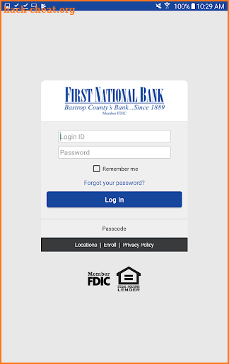 First National Bank of Bastrop screenshot