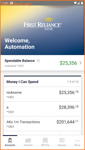First Reliance Bank screenshot