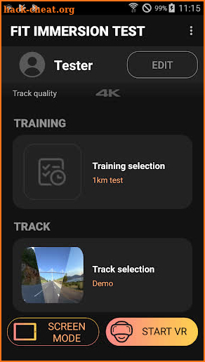 Fit Immersion Test screenshot