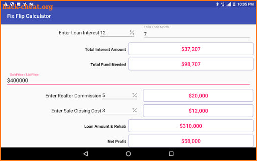 Fix & Flip Calculator by Alpha 3 screenshot